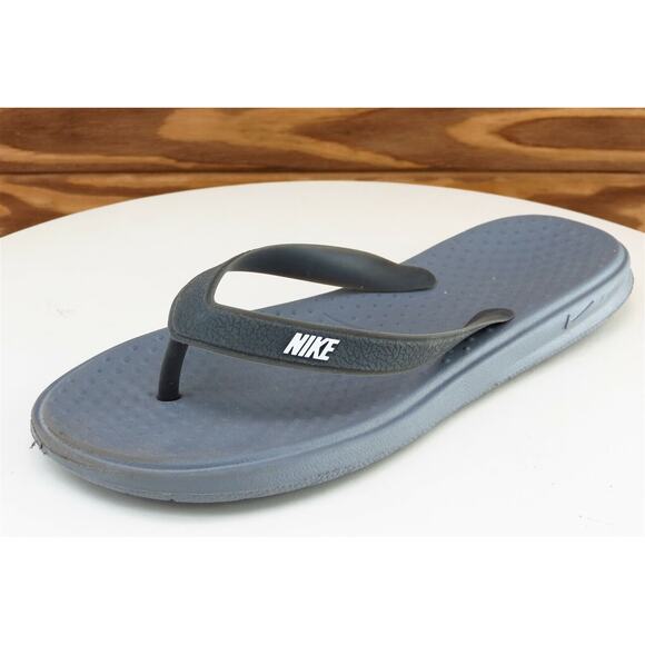 Nike Youth Boys Shoes‎ Sz 2 M Gray Synthetic Flip Flop - Picture 1 of 7